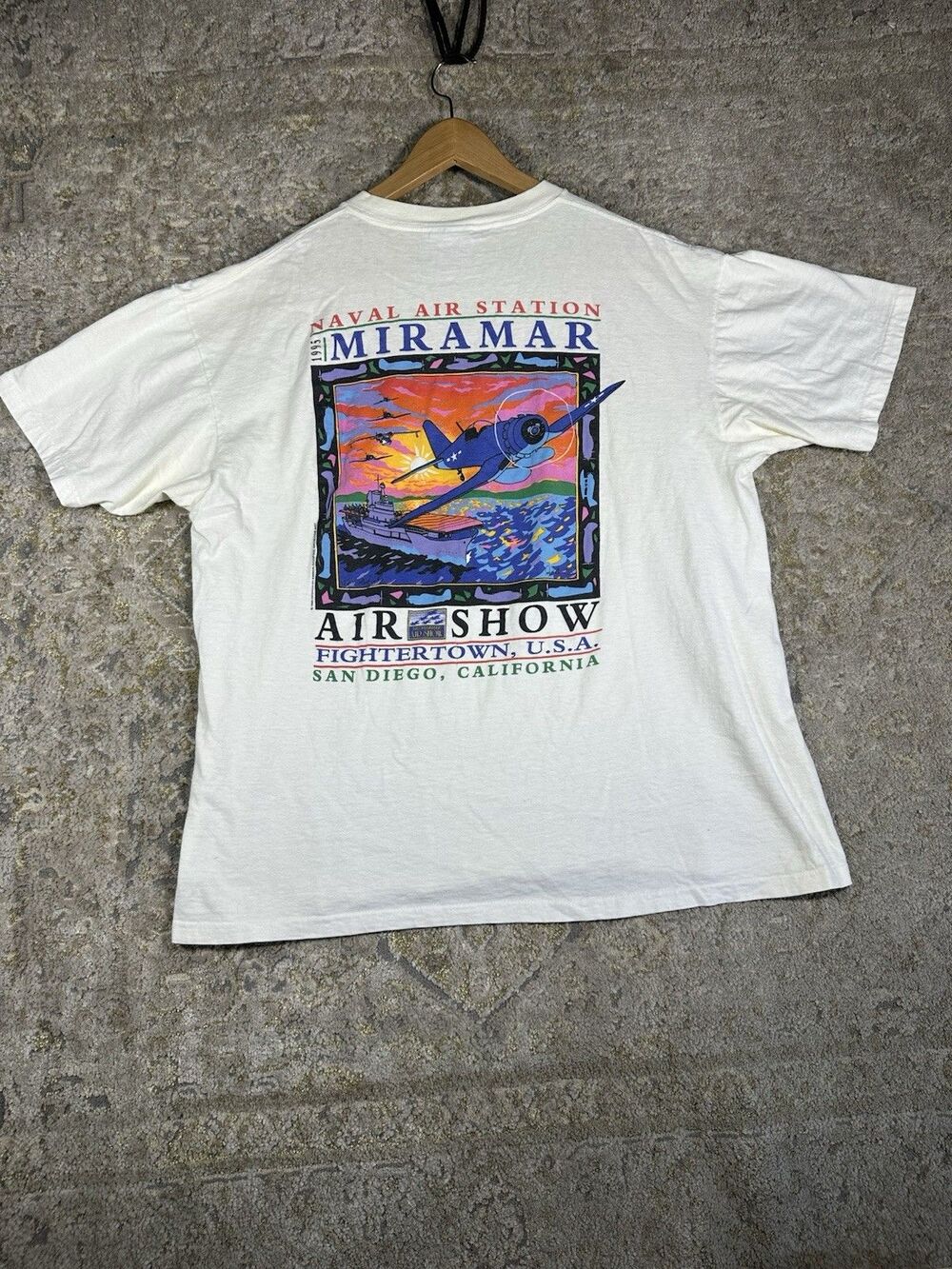 Vtg 1995 Naval Air Station Miramar Airshow Tee Oneita Power-T XLarge